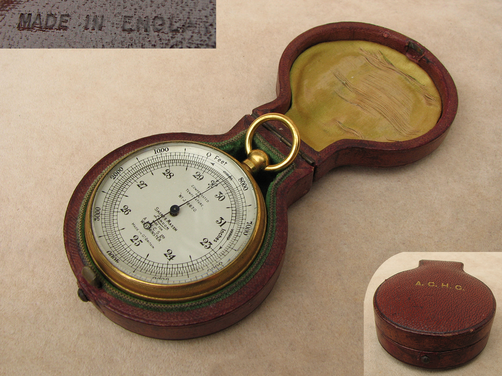Edwardian Short & Mason pocket barometer & altimeter,
retailed by Army & Navy Co-operative Society